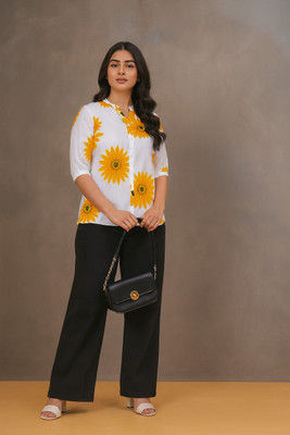 HAADIVASTRA Women Embroidered Casual White Shirt