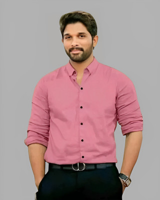 AITAVIKOVERSEAS Men Solid Casual Pink Shirt
