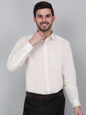 CANTABIL Men Solid Formal White Shirt