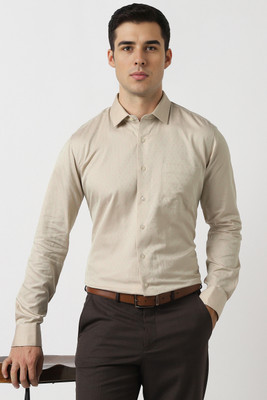 VAN HEUSEN Men Self Design Formal Pink Shirt