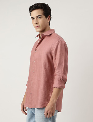 Common Men Men Solid Formal Pink Shirt
