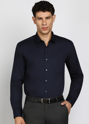 ARROW Men Self Design Formal Dark Blue Shirt
