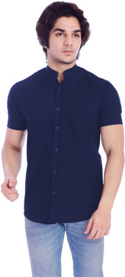 Unistrieet Men Solid Casual Blue Shirt