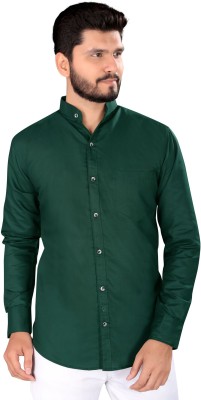 RUDHAARI Men Solid Casual Green Shirt