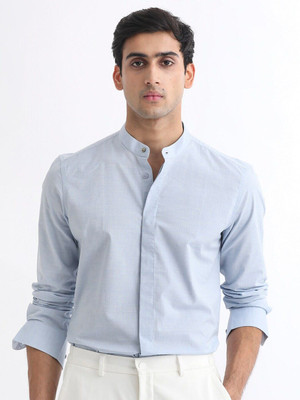 RARE RABBIT Men Solid Casual Blue Shirt