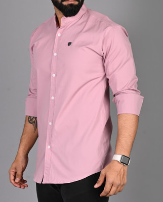 FUBAR Men Solid Casual Pink Shirt
