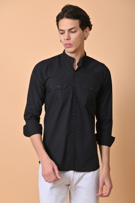 Lee Cross Men Solid Casual Black Shirt