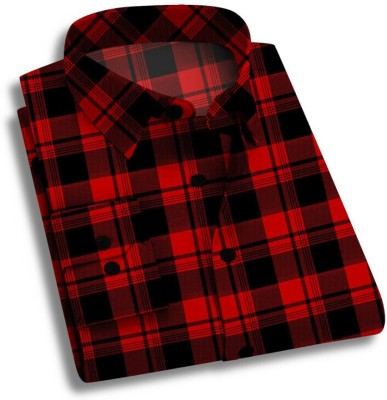 CHEAPSHIRTS Men Checkered Casual Red Shirt