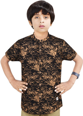 Paper Crane Boys Solid Casual Black Shirt