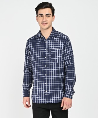 defacto Men Checkered Casual Dark Blue Shirt