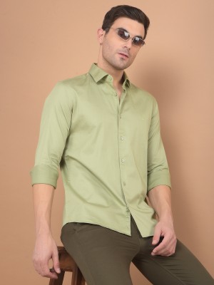 CRIMSOUNE CLUB Men Solid Casual Green Shirt