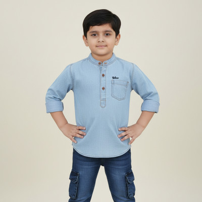 Tonyboy Baby Boys Washed Casual Blue Shirt