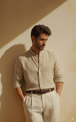 Dhakre fashion Men Solid Casual Khaki Shirt