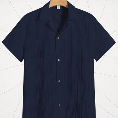 A DEEMOON Men Solid Formal Gold Shirt