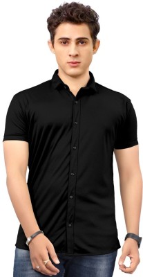 vibeforcehub Men Solid Casual Black Shirt