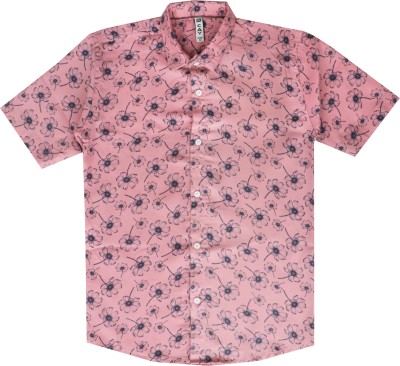 Cay Boys Floral Print Casual Pink, Blue Shirt