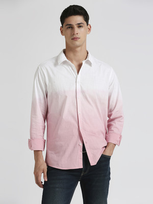 Pepe Jeans Men Solid Casual Pink Shirt