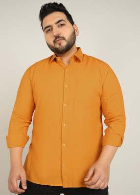 METRONAUT PLUS Men Solid Casual Yellow Shirt