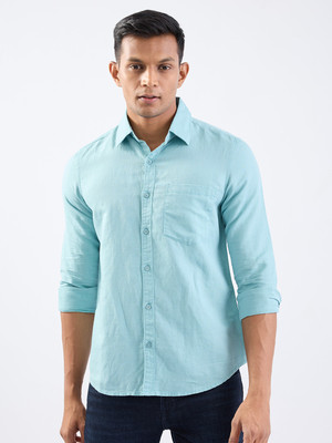 Spykar Men Solid Casual Blue Shirt