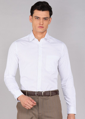 Raymond Men Printed Formal Blue Shirt