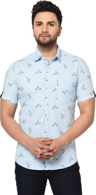 Apuesto Men Printed Casual Blue Shirt