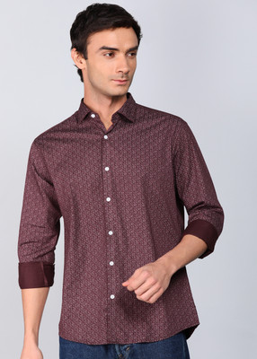 PARK AVENUE Men Printed Casual Red Shirt