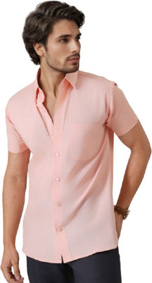 Haute Tissue Men Solid Casual Pink Shirt