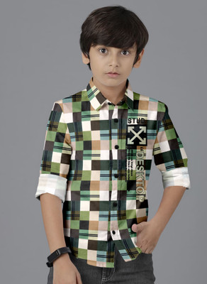 STUD APPARELS Boys Checkered Casual Multicolor Shirt