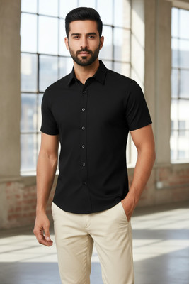 RAREMARK Men Solid Formal Black Shirt
