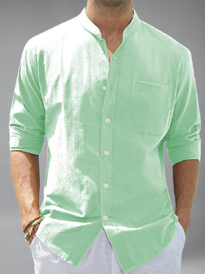 BHUVIKOO Men Solid Casual Green Shirt