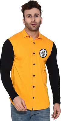 Blisstone Men Striped Casual Yellow Shirt