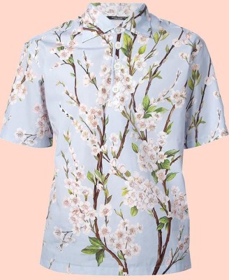 Fashion Point Men Floral Print Casual Blue Shirt