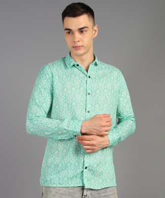 METRONAUT Men Printed Casual Light Green Shirt