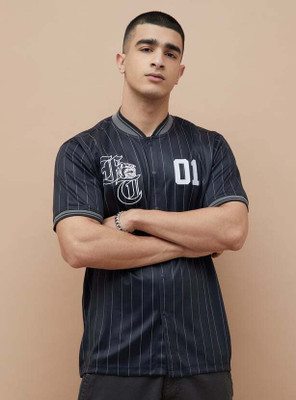 Fame Forever by Lifestyle Men Striped Casual Black Shirt