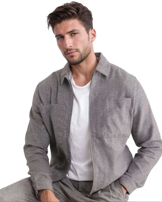 RARE RABBIT Men Solid Casual Grey Shirt