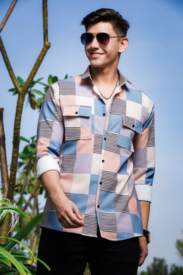 WOXEN Men Striped Casual Multicolor Shirt