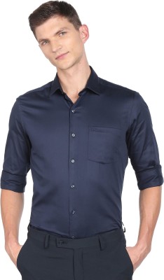 ARROW Men Solid Formal Blue Shirt