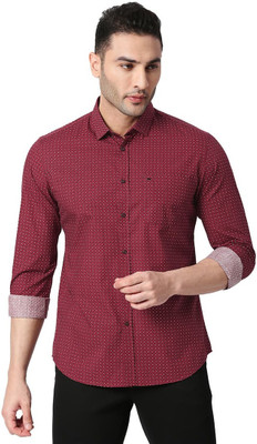 BASICS Men Printed Casual Red Shirt