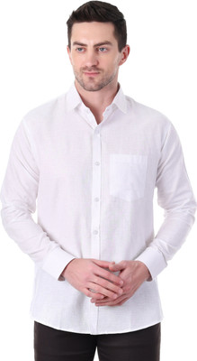 BEEDARK Men Solid Casual White Shirt