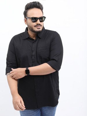 HIGHLANDER Men Solid Casual Black Shirt