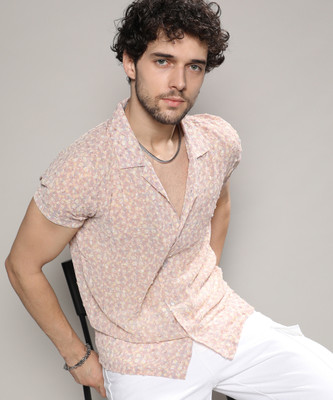 CAMPUS SUTRA Men Printed Casual Beige Shirt