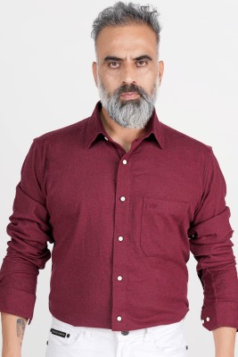 french crown Men Solid Casual Maroon Shirt