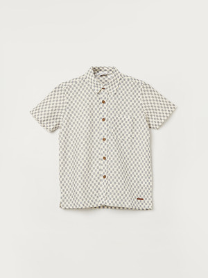 Fame Forever by Lifestyle Boys Checkered Casual Grey, White Shirt