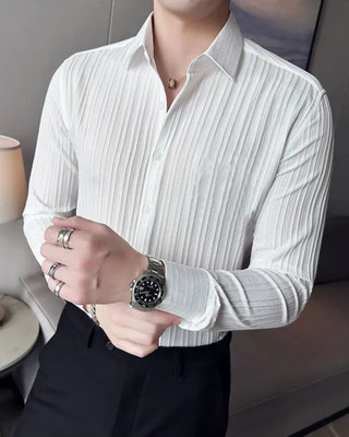 JANAKI ENTERPRISE Men Self Design Casual White Shirt