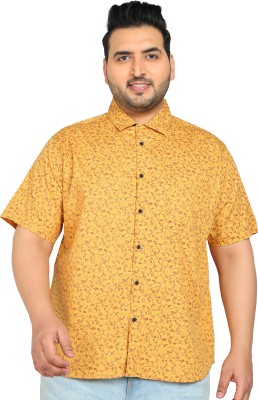 Bene Kleed Men Printed Casual Yellow Shirt