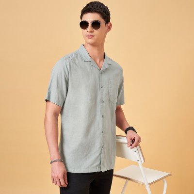 Byford by Pantaloons Men Solid Casual Green Shirt