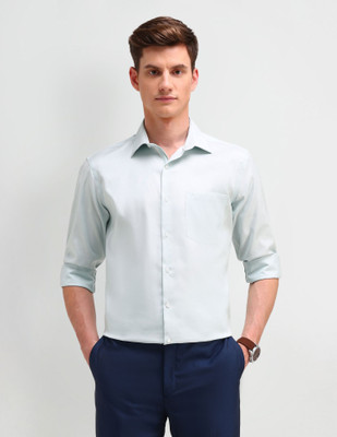 ARROW Men Solid Formal Green Shirt