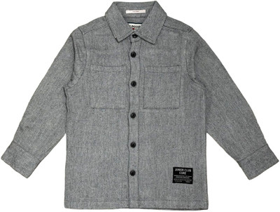 Junior Club Boys Solid Casual Grey Shirt