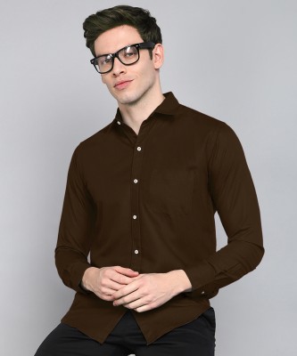 SAADIWALA Men Solid Casual Brown Shirt