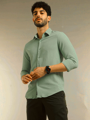 MAA UMA Men Printed Casual Light Green Shirt
